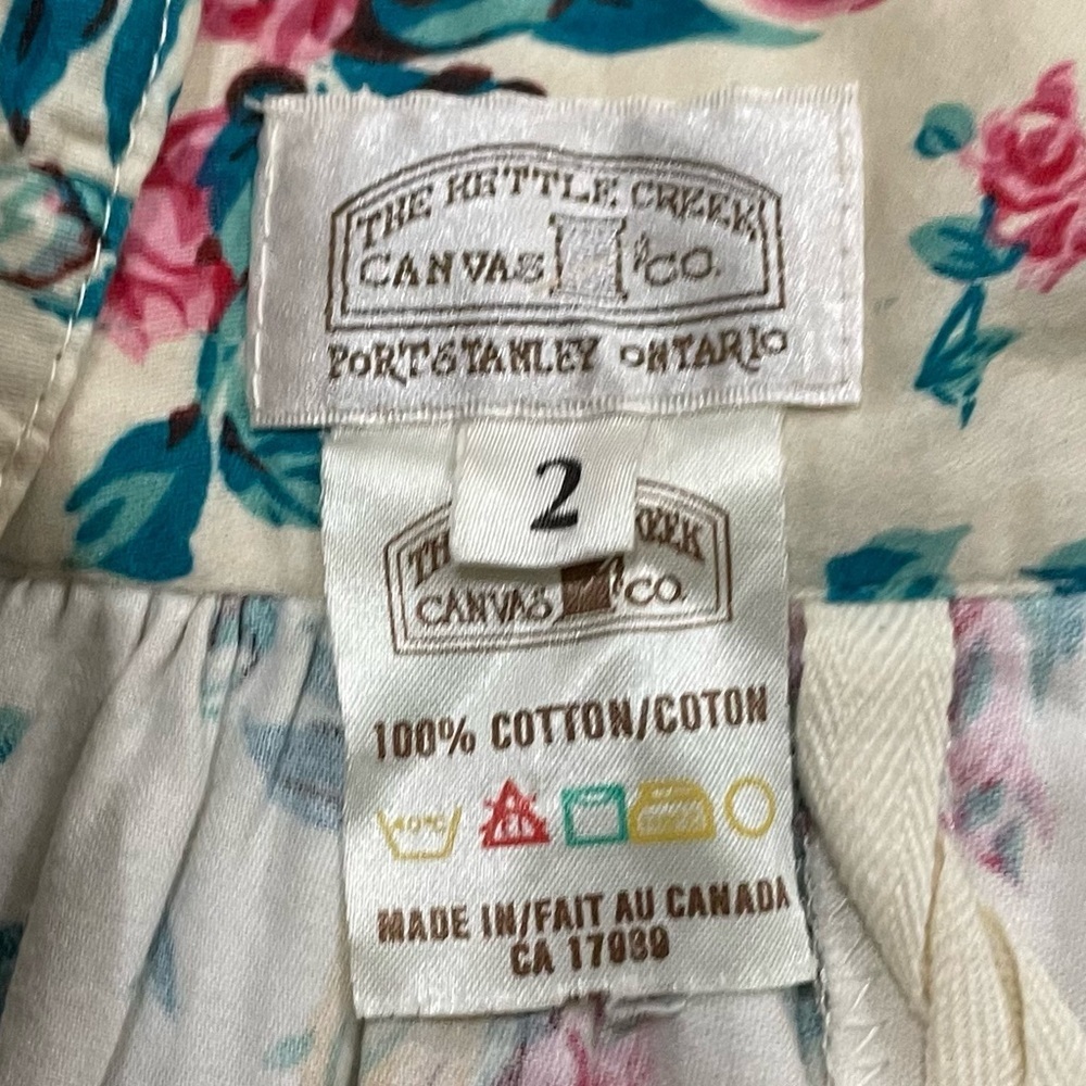 Kettle Creek Canvas Co. Cream Floral Midi Skirt Size 2 - Picture 5 of 5